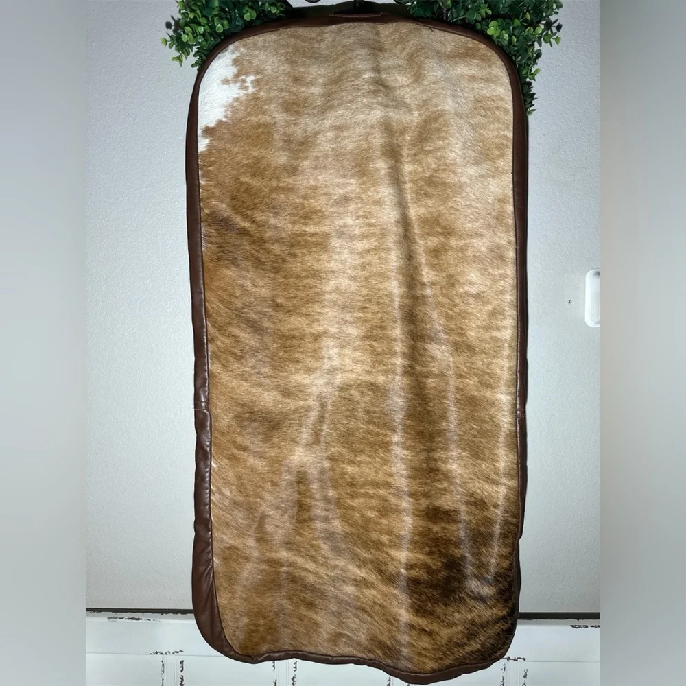 Gorgeous! Rare handmade cowhide garment bag.